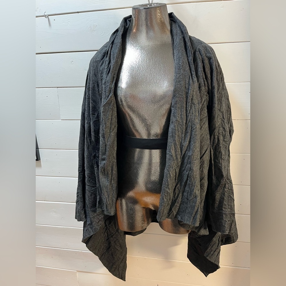 J.JILL WOOL-BLEND DRAPED JACKET – CHARCOAL – SIZE M - Picture 3 of 8
